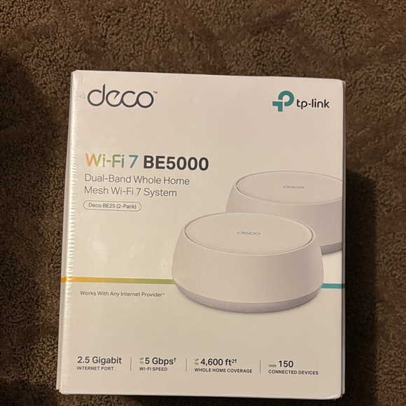 TP-Link Deco BE5000 Wi-Fi 7 System - Gray and White - Picture 1 of 2